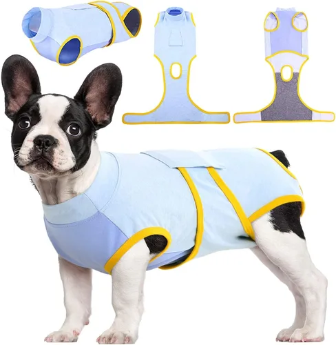 Vista 31 de Kuoser - Traje de recuperación posterior a la cirugía para perros y gatos, camisa profesional y vendaje de heridas abdominales, reemplaza collar