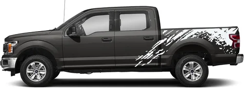 Vista 4 de Side Mud Splash - Calcomanías de vinilo para automóvil, compatibles con Ford F150 2015-2020 (par) (negro brillante)