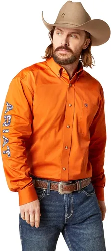 Vista 6 de Camisa de sarga con logotipo del equipo ARIAT de ajuste clásico para hombre Sea Scape USA 3X-Large Turkish Sea