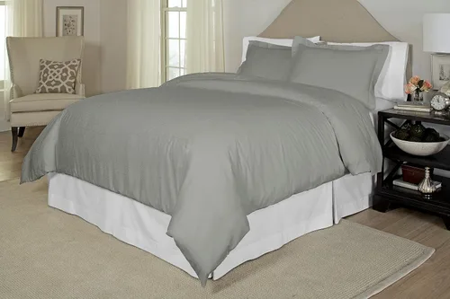 Vista 23 de Pointehaven - Fundas de almohada bordadas de algodón Euro de 300 hilos, Algodón, Bone, Completo