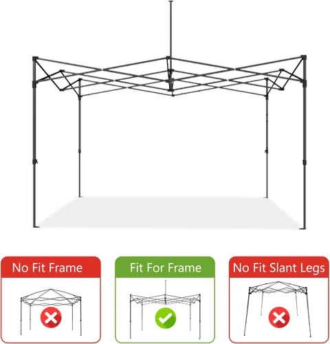 Vista 2 de ABCCANOPY Toldo de repuesto para tienda de campaña desplegable (8 x 8 pies, blanco)