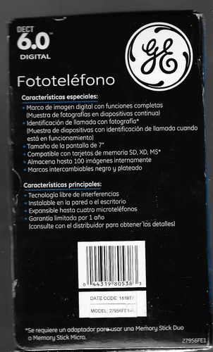 Vista 4 de GE 27956FE1 Dect 6.0 Teléfono fotográfico con foto CID