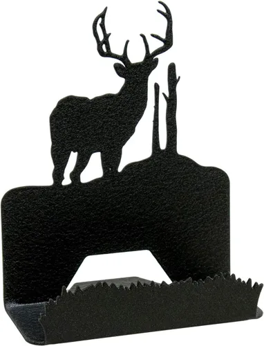 Vista 3 de Innovative Fabricators, Inc. American Steel Buck Deer in the Woods - Tarjetero para oficina en casa, accesorio de escritorio para oficina en casa