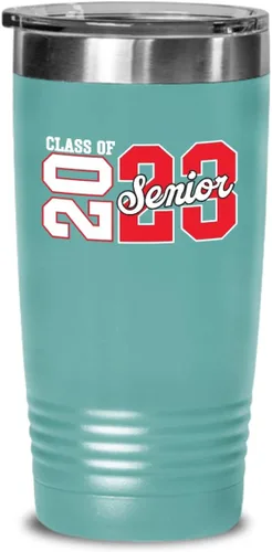 Vista 2 de Class Of 2023 - Taza para personas mayores de 2023, regalos para hijo o hija de secundaria, para niñas y niños, para él y ella, de acero inoxidable
