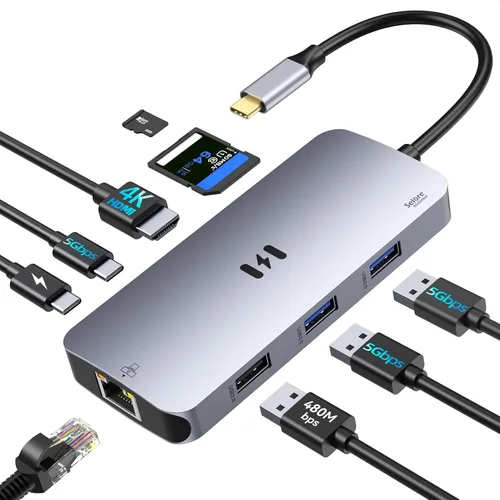 Vista 11 de Selore Hub USB 3.0, Selore Hub USB de 4 puertos Ultra-Slim Data USBA Splitter USBA Expander con 2 ft Compatible con portátil con puerto A