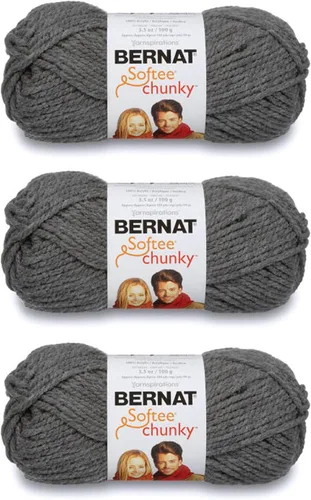 Vista 12 de Ovillo sólido Bernat Softee Chunky, Acrílico, Rojo Berry, Paquete de 1 Berry Red