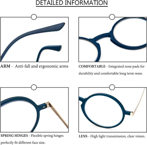 Vista 6 de Ultra-thin flat anti-blue reading glasses neutral reading glasses unbreakable pocket-sized anti-glare glasses