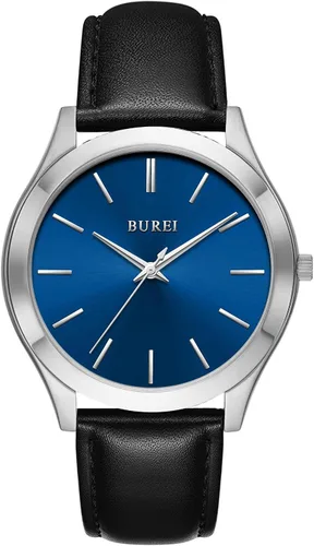 Vista 24 de BUREI Relojes para hombre de moda analógicos de acero inoxidable con movimiento de cuarzo impermeables, regalo para hombres.