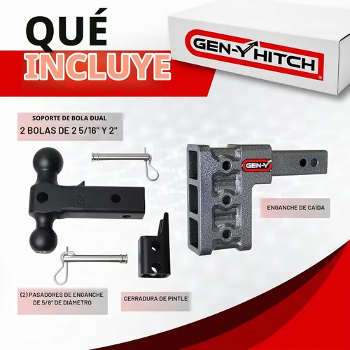 Vista 5 de GEN-Y Hitch Enganche de caída de 6" para receptor de 2.5", 3 posiciones ajustables