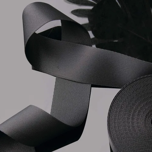 Vista 4 de Correa de Cinta de Nylon Negro de 1 Pulgada de Ancho de 10 Yardas, Correas de Polipropileno para Bolsas, Hamacas, Escalada al Aire Libre
