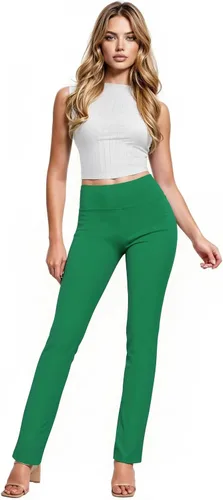 Vista 19 de Hybrid & Company - Pantalones de oficina Millennium ajustados con corte para bota para mujer 10768-negroblanco