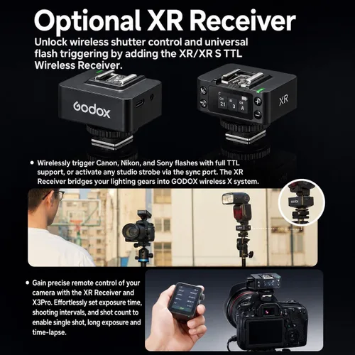 Vista 9 de Godox X3 Pro N X3Pro N TTL Disparador de flash inalámbrico para Nikon, pantalla táctil 2.4G Transmitter with Bluetooth APP Control, Built-in
