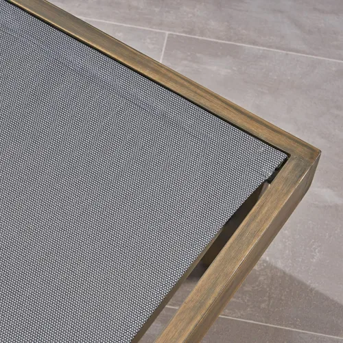 Vista 5 de Christopher Knight Home Summerland - Tumbona de malla para exteriores con marco de madera de acacia, acabado gris/malla gris oscuro