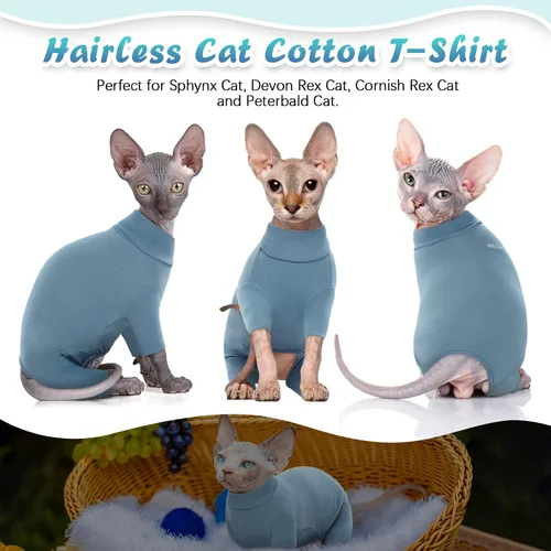 Vista 3 de ROZKITCH Suéter XS para Gato, Suéteres Suaves y Transpirables Solo para Sphynx, Abrigo con Cuatro Patas, Suéter Cálido Camiseta Pijama Mono Chaleco