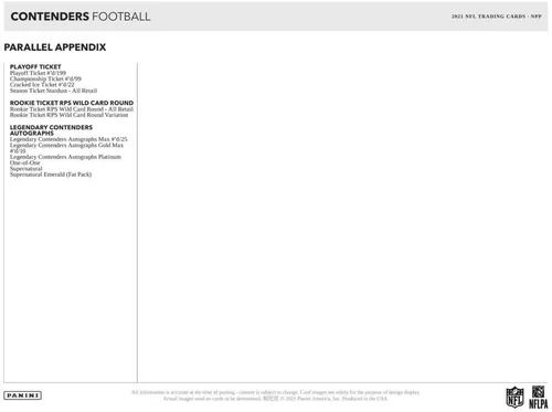 Vista 6 de Caja Blaster de Fútbol Americano Panini Contenders 2021 de 6 Paquetes
