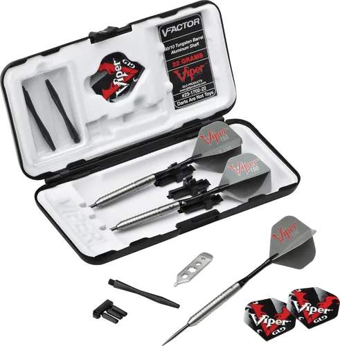 Vista 4 de Viper V-Factor - Dardos de punta de acero de tungsteno al 90% con estuche de almacenamiento/viaje