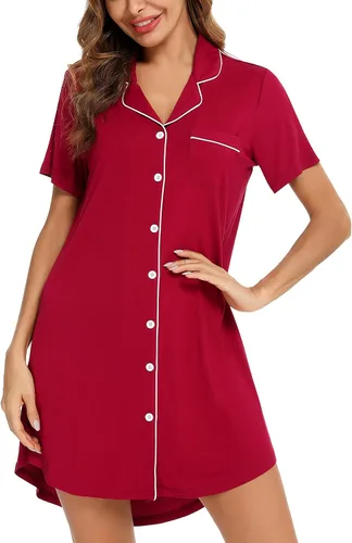 Vista 2 de Leikar Camisón de maternidad para mujer, pijama de lactancia de manga larga