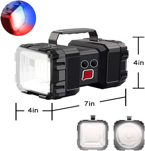 Vista 9 de SUYOOULIN Linterna recargable, linterna LED de 10000 mAh, 12000 lúmenes, 20 h, espera ultra larga, 3+4 modos de luces, linterna de campamento