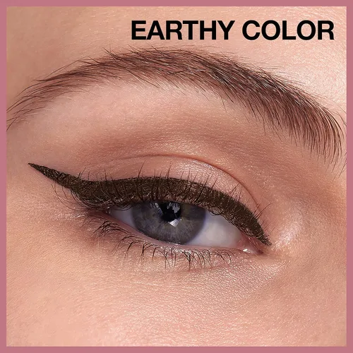 Vista 6 de MAYBELLINE New York Hyper Easy Liquid Pen No-Skip Delineador de ojos impermeable, acabado satinado, marrón oscuro MARRÓN PITCH