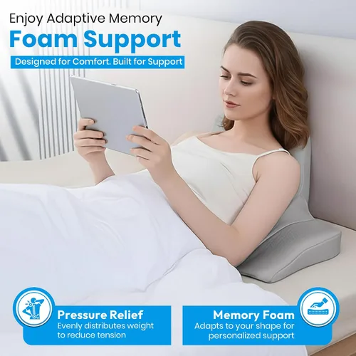 Vista 5 de Almohada cervical avanzada para dormir – Almohada cervical ergonómica refrescante con espuma viscoelástica de contorno, almohada cervical