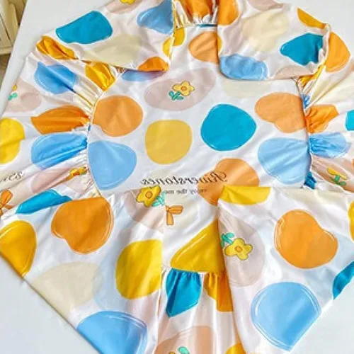 Vista 4 de Sábana bajera tamaño individual suave y acogedora, de algodón lavado, de algodón cepillado, para dormitorio de niños y niñas, funda de almohada
