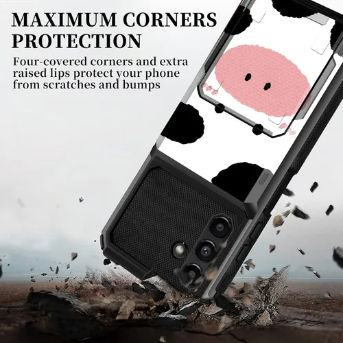 Vista 4 de Funda tipo cartera para Samsung Galaxy A13 5G con tapa de 5 tarjetas, tarjetero de doble capa, resistente, a prueba de golpes, TPU funda protectora
