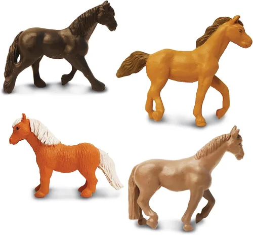 Vista 5 de Safari Ltd. Horses TOOB - 12 mini figuras pintadas a mano incluyendo frisón, Haflinger, semental, bahía, castaño, Jutlandia, Trakehner, Clydesdale