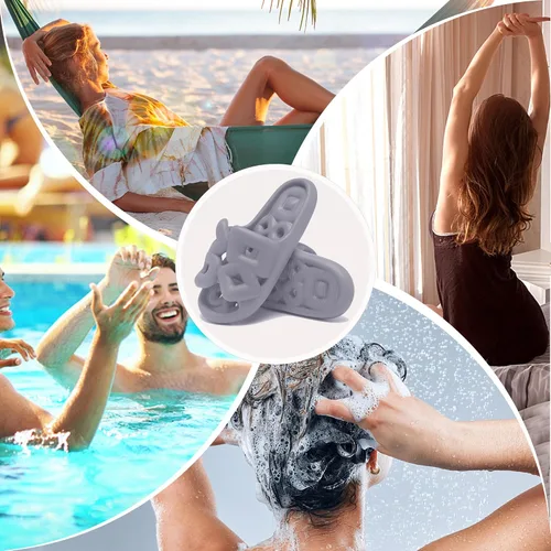 Vista 5 de Shower Shoes For Women Men, With Drain Holes Pillow Slippers Non-Slip Soft Cloud Slides Sandals, Fit Indoor Home Bedroom Pool Beach