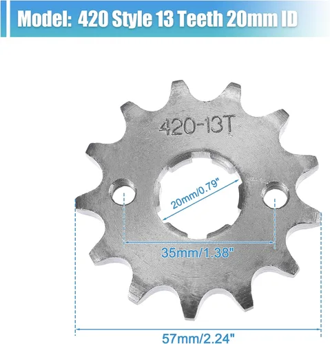 Vista 3 de X AUTOHAUX 1 juego de 420 estilos 13 dientes 0.787 in ID motocicleta piñón delantero motor apto para motocicleta 50cc 70cc 110cc 125cc motocicleta