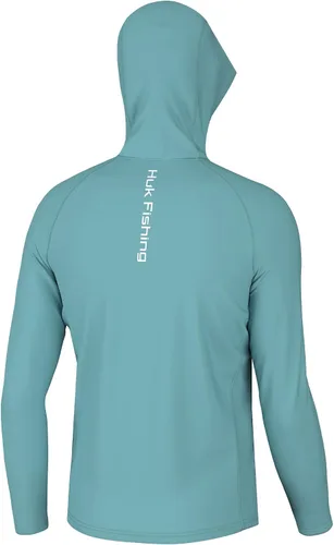Vista 3 de HUK - Sudadera con capucha de manga larga ventilada para hombre, camiseta de pesca con capucha Azul-Marino