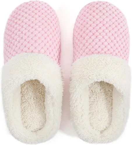 Vista 11 de ULTRAIDEAS Pantuflas cálidas de invierno para mujer, de espuma viscoelástica con forro polar cómodo, mullido, para interiores y exteriores Negro