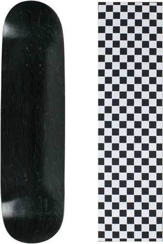 Vista 12 de Skateboard Deck Pro 7-Ply Arce canadiense TINTADO NEGRO con Griptape