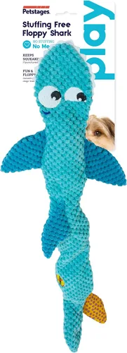 Vista 2 de Petstages Juguete de peluche de tiburón flexible sin relleno, grande