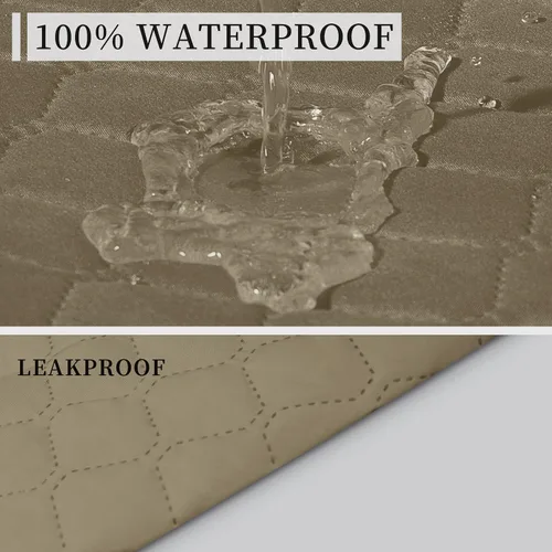 Vista 3 de ISSUNTEX Fundas de sofá de dos plazas con doble protección 100% impermeables para sala de estar, fundas para sofá de 2 cojines, protector de muebles