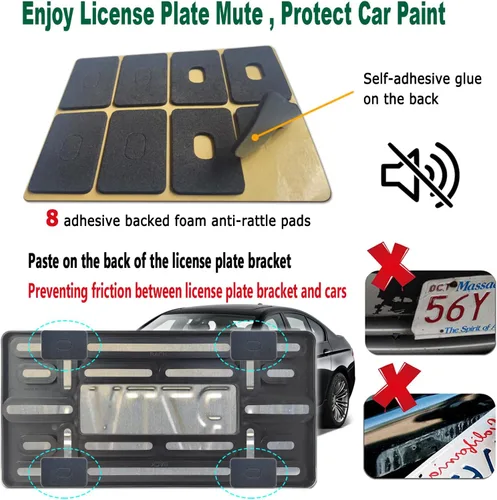 Vista 8 de Aootf Kit de Montaje de Placa de Matrícula Delantera - Soporte de Placa de Matrícula y Portaplaca de Automóvil de Aluminio Negro que se Ajusta sin
