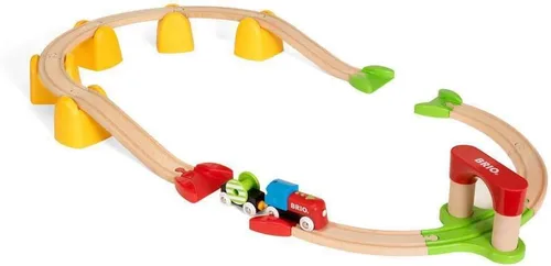 Vista 8 de BRIO World 33710 - Mi primer tren de batería ferroviario Juego de 25 piezas de tren de madera para niños pequeños Incluye accesorios y pistas