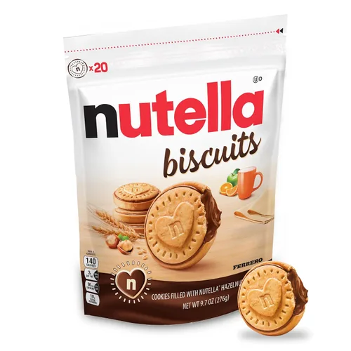 Vista 8 de Galletas Nutella, Pasta de Avellana con Cacao, Galletas de Sandwich, Bolsa de 20 unidades (Paquete de 3)