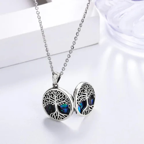 Vista 2 de Friggem Tree of Life Necklace for Women, Sterling Silver Pendant with 18'' Chain, Jewelry Gifts for Women Girls Grandma Wife Mom (with Gift Box)