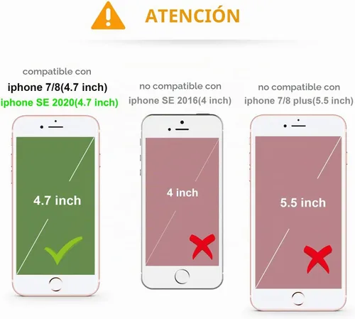 Vista 2 de KIHUWEY - Funda tipo cartera para iPhone SE/8/7 con función atril