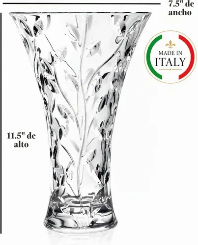 Vista 2 de Lorren Home Trends Jarrón de cristal Laurus 11" - Hecho en Italia