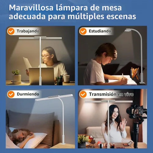 Vista 7 de Lámpara de escritorio LED con abrazadera, luz de escritorio de oficina