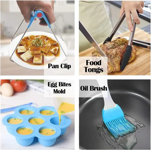 Vista 4 de Accesorios para freidora de aire de 8 pulgadas con libro de recetas de cocina, compatible con freidora de aire y olla a presión de 5.3 cuartos