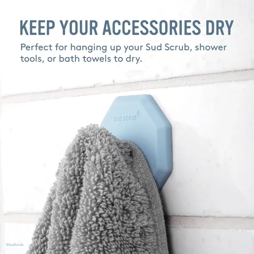 Vista 7 de Sud Scrub® Gancho de ducha antimicrobiano, ganchos autoadhesivos para pared de ducha, ganchos de pared extraíbles resistentes, ganchos para colgar