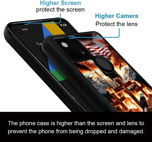 Vista 455 de Compatible con Google Pixel 4A 5G Mobile Case Creative Acrylic Panel trasero Silicona Protección Grip especialmente diseñado para Google Pixel 4A 5G