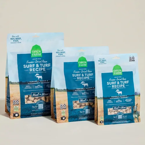 Vista 5 de Open Farm - Comida para perros cruda liofilizada, receta de carne criada humanamente con superalimentos sin OMG y sin sabores artificiales ni