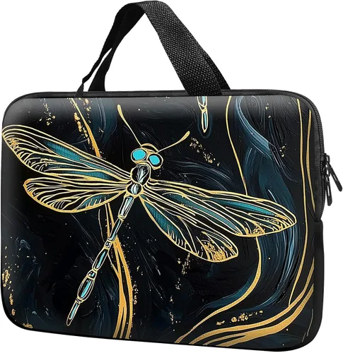 Vista 8 de Funda para laptop con asa de 10 pulgadas, impermeable, diseño de lentes de sol de alpaca, funda para computadora compatible con MacBook Air, Pro