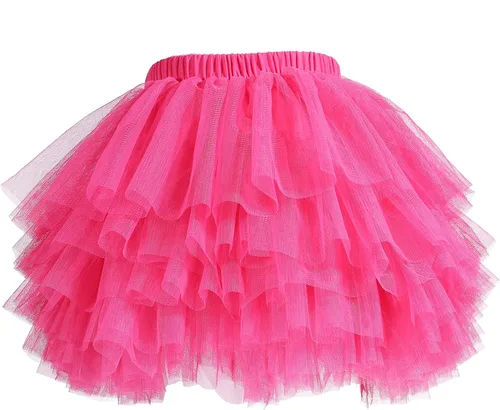Vista 12 de Falda de Tutú para Bebés y Niñas, 6 Capas de Tul para Niñas de 1 a 8 Años Negro