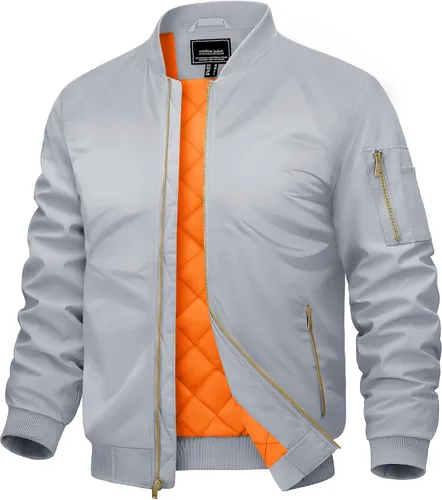 Vista 14 de CRYSULLY Chaqueta para hombre Otoño Invierno Espesar Cortavientos Chaquetas Bomber Abrigos Acolchados