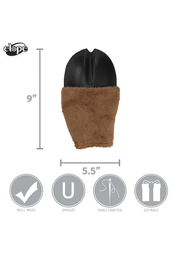Vista 6 de Guantes de Disfraz con Pezuñas Frontales de Venado Marrón Multicolor