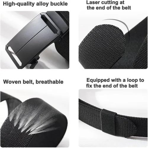 Vista 3 de 1.5" Tactical Ratchet Belt for Men, Adjustable Nylon Stretch Strap, Trim to Fit 27"-52" Waist (124cm/150cm)